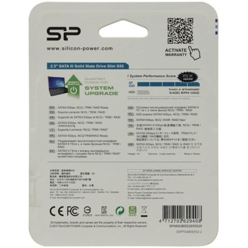 SSD накопитель Silicon Power SSD 480Gb S55 SP480GBSS3S55S25 {SATA3.0, 7mm}
